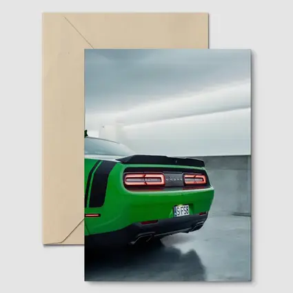 Dodge Challenger Green Rear Parking Garage