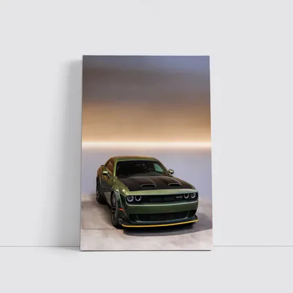 Dodge Challenger Green Muscle Car Studio