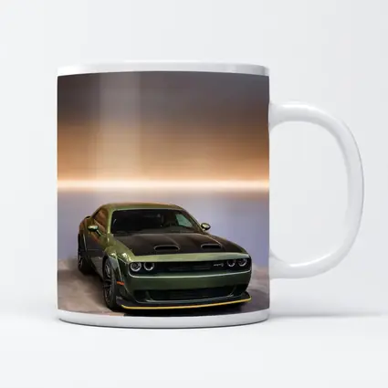 Dodge Challenger Green Muscle Car Studio