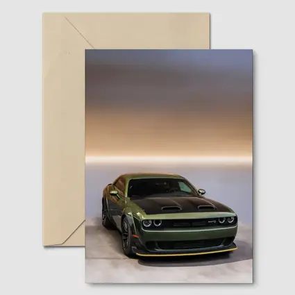 Dodge Challenger Green Muscle Car Studio