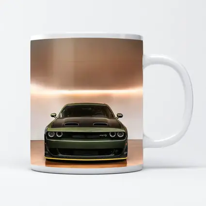 Dodge Challenger SRT Front View Green
