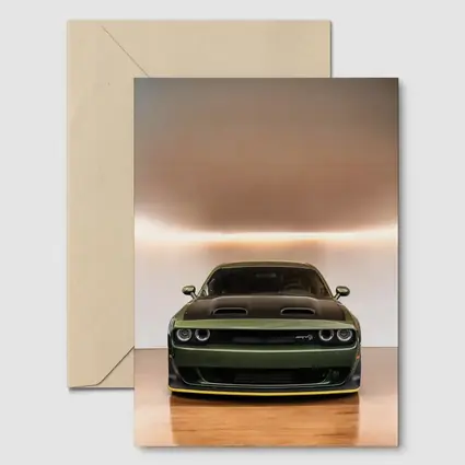 Dodge Challenger SRT Front View Green