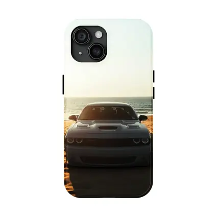 Dodge Challenger Gray Car Beach Ocean