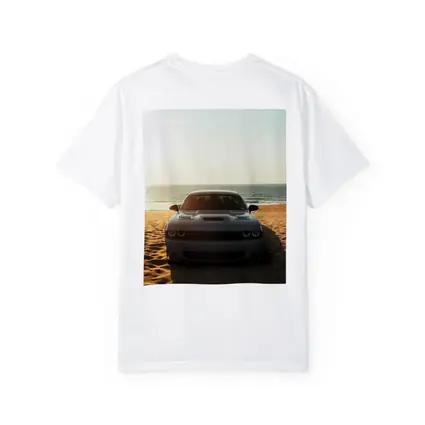 Dodge Challenger Gray Car Beach Ocean