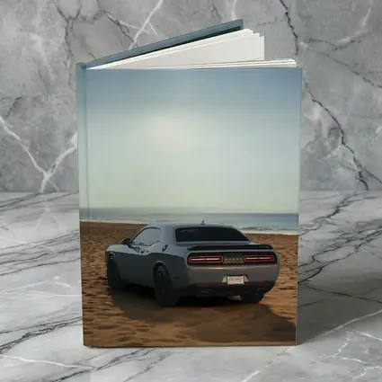 Dodge Challenger Gray Rear View Beach