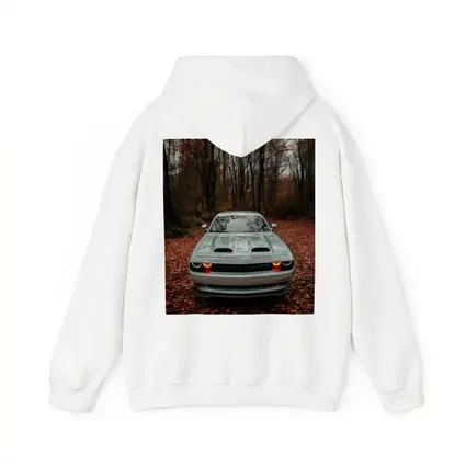 Dodge Challenger Gray Muscle Car Autumn Forest