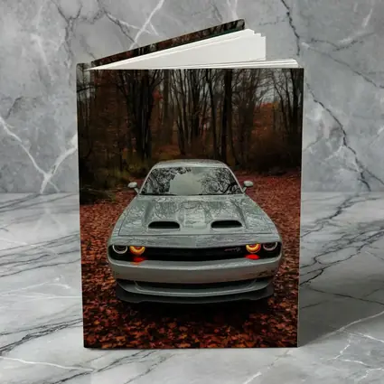 Dodge Challenger Gray Muscle Car Autumn Forest