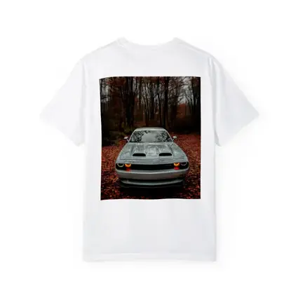 Dodge Challenger Gray Muscle Car Autumn Forest