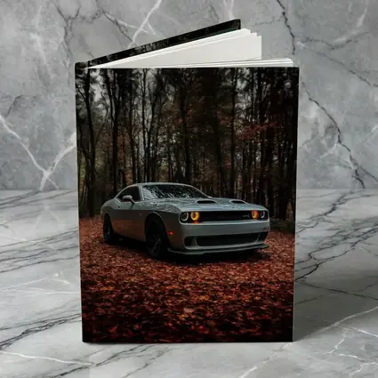 Dodge Challenger Silver Car Autumn Forest
