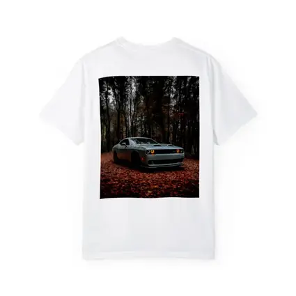 Dodge Challenger Silver Car Autumn Forest