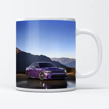 Dodge Charger Purple Muscle Car Mountain Background