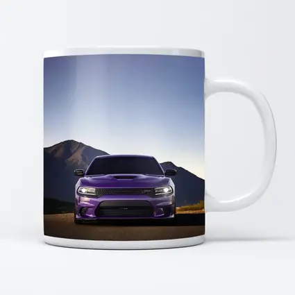 Dodge Charger Purple Front View Mountain Road