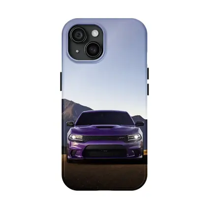 Dodge Charger Purple Front View Mountain Road