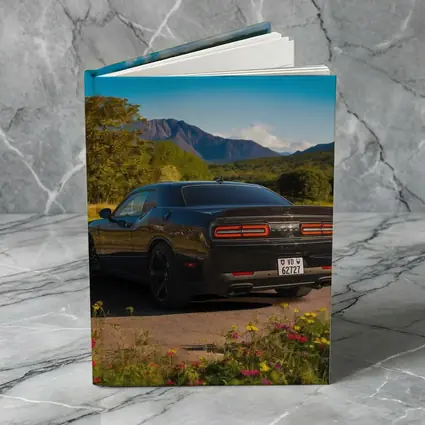 Dodge Challenger Black Rear Mountain Landscape