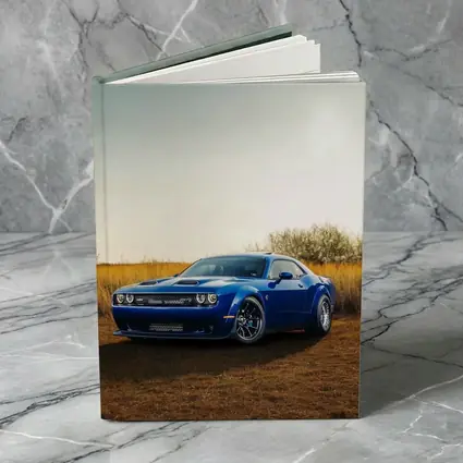 Dodge Challenger Blue Muscle Car Golden Field