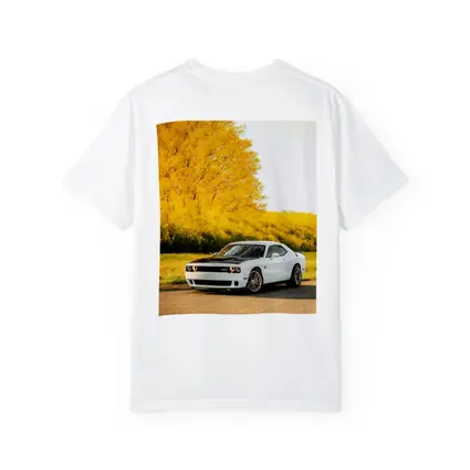 Dodge Challenger SRT White Autumn Yellow Trees