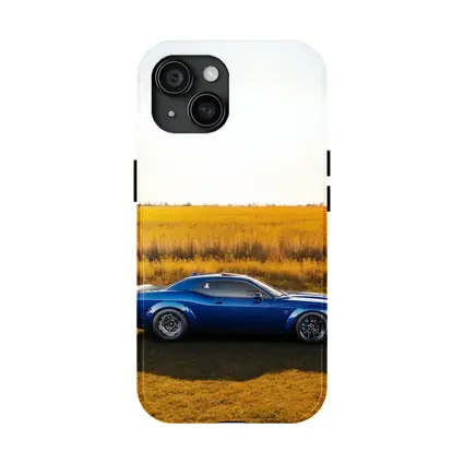Dodge Challenger Blue Muscle Car Open Field