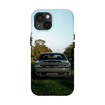 Dodge Challenger Parked on Green Grass