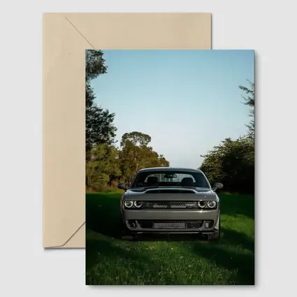 Dodge Challenger Parked on Green Grass