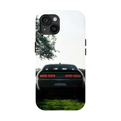 Dodge Challenger Rear View Green Field