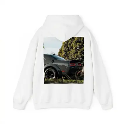 Dodge Challenger Rear View Green Trees