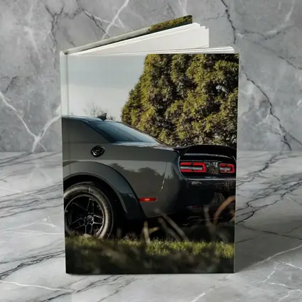 Dodge Challenger Rear View Green Trees
