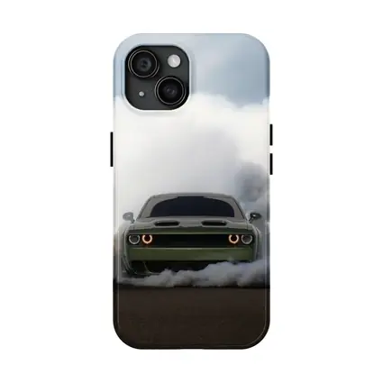 Dodge Challenger Burnout Smoke Green Muscle