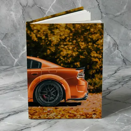 Dodge Charger Orange Car Autumn Leaves Background