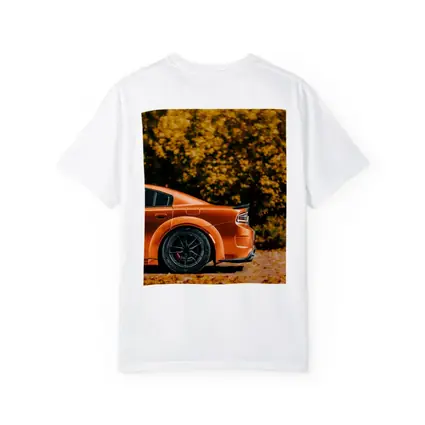 Dodge Charger Orange Car Autumn Leaves Background