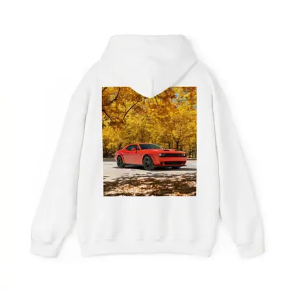 Dodge Challenger Red Muscle Car Autumn Park