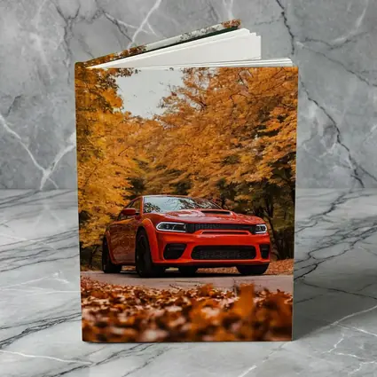 Dodge Charger Orange Muscle Car Autumn Forest