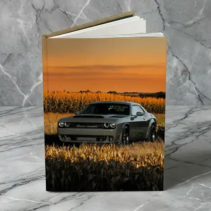 Dodge Challenger Hellcat Golden Field Sunset