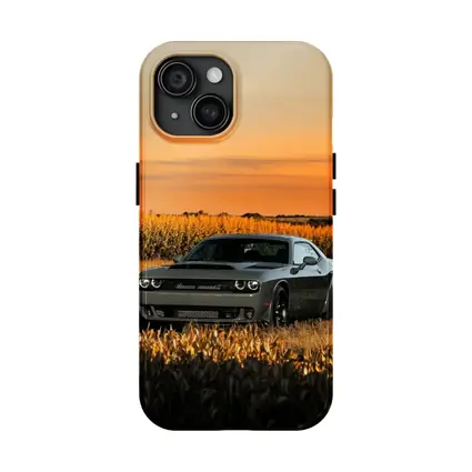 Dodge Challenger Hellcat Golden Field Sunset