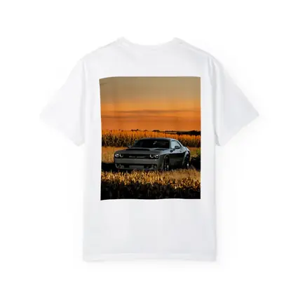 Dodge Challenger Hellcat Golden Field Sunset