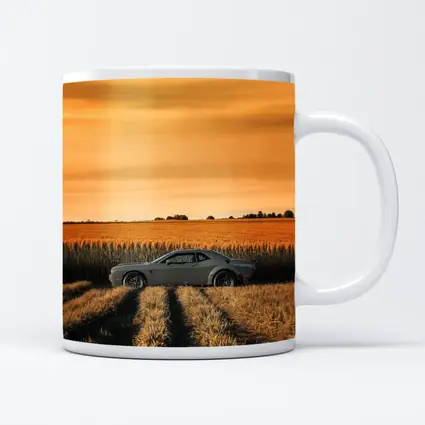 Dodge Challenger Parked in Golden Wheat Field