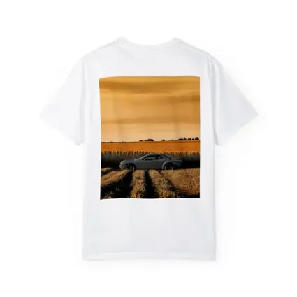 Dodge Challenger Parked in Golden Wheat Field