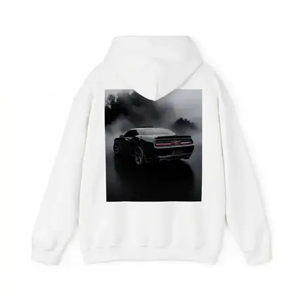 Dodge Challenger Black Muscle Car Foggy Rain