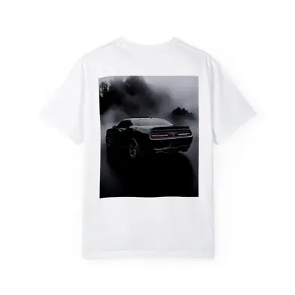Dodge Challenger Black Muscle Car Foggy Rain