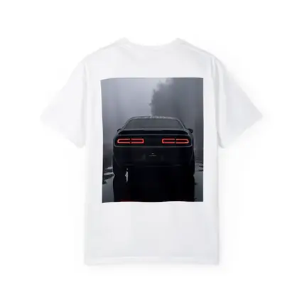 Dodge Challenger Rear View Foggy Rainy Road