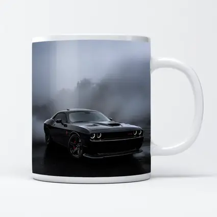 Dodge Challenger SRT Black Foggy Rainy Day
