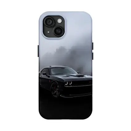Dodge Challenger SRT Black Foggy Rainy Day