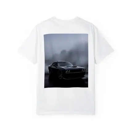 Dodge Challenger SRT Black Foggy Rainy Day
