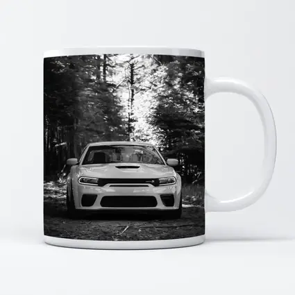 Dodge Charger Front View Forest Black White