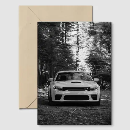 Dodge Charger Front View Forest Black White