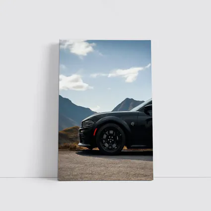 Dodge Charger Black Muscle Car Mountain Road