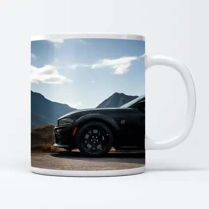 Dodge Charger Black Muscle Car Mountain Road