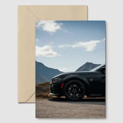Dodge Charger Black Muscle Car Mountain Road