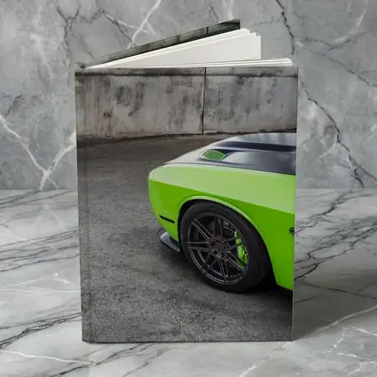 Dodge Challenger Green Muscle Car Concrete Wall