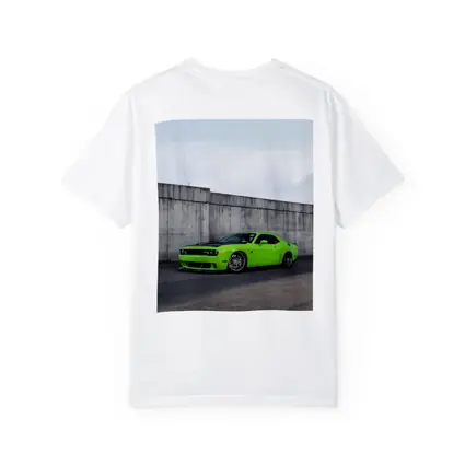 Dodge Challenger Green Muscle Car Concrete Wall