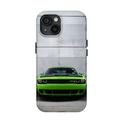 Dodge Challenger SRT Hellcat Green Concrete Wall